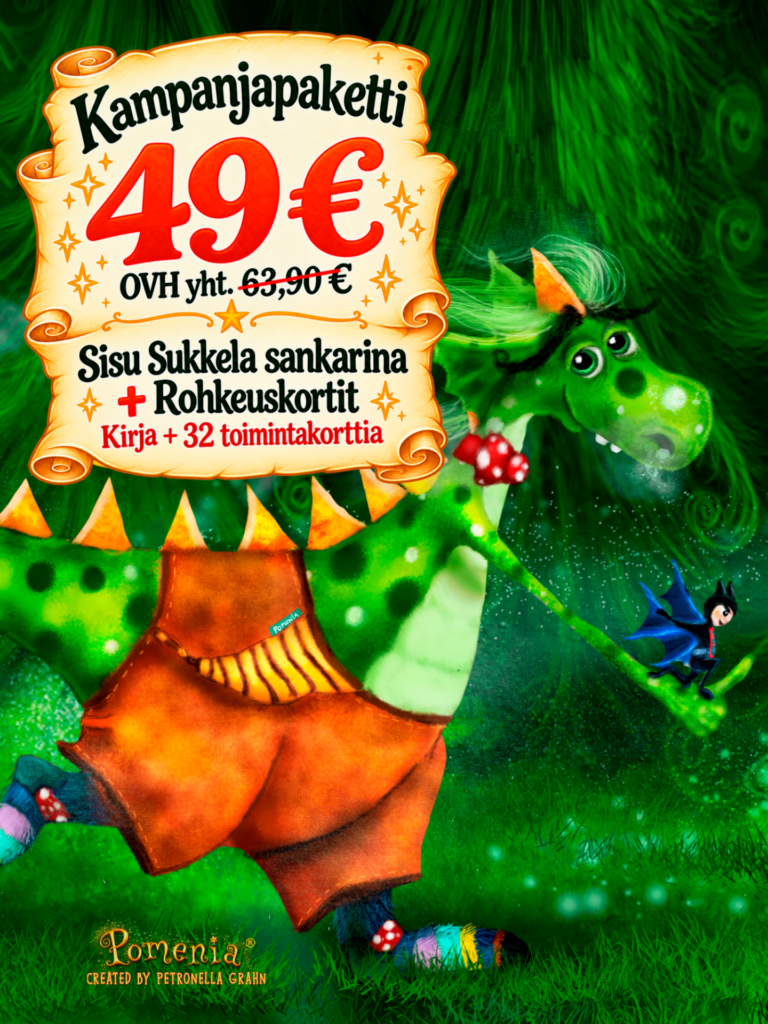Sisu Sukkela sankarina + 32 Rohkeuskorttia – kampanjapaketti 49 euroa.